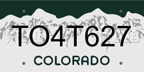 TO4T627 Colorado License Plate