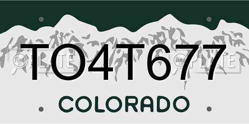 TO4T677 Colorado License Plate