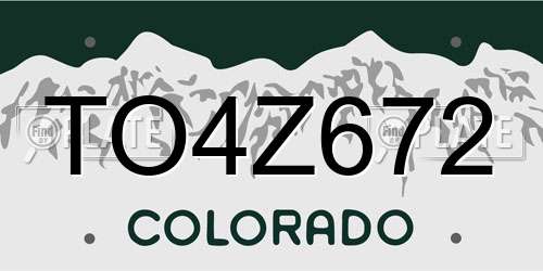 TO4Z672 Colorado License Plate
