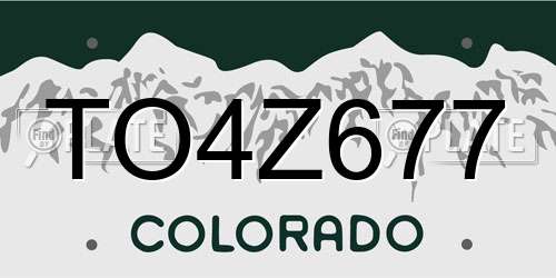 TO4Z677 Colorado License Plate