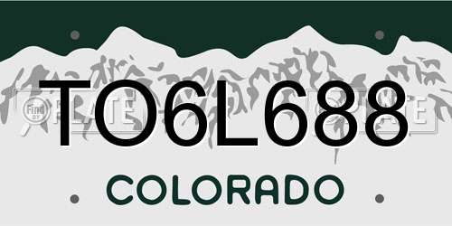 TO6L688 Colorado License Plate