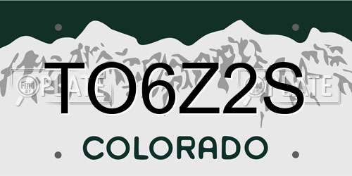TO6Z2S Colorado License Plate