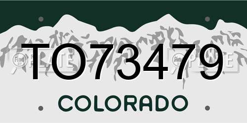 TO73479 Colorado License Plate