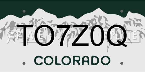 TO7Z0Q Colorado License Plate