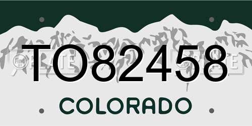 TO82458 Colorado License Plate