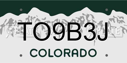TO9B3J Colorado License Plate