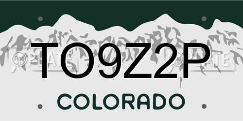 TO9Z2P Colorado License Plate