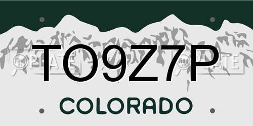 TO9Z7P Colorado License Plate