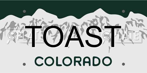 TOAST Colorado License Plate