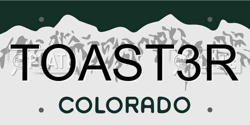 TOAST3R Colorado License Plate