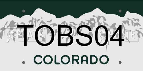 TOBS04 Colorado License Plate