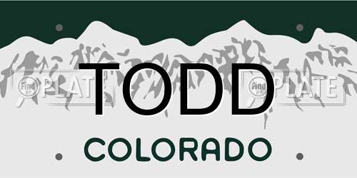TODD Colorado License Plate