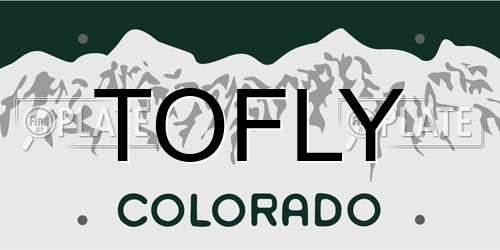 TOFLY Colorado License Plate