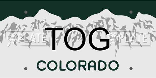 TOG Colorado License Plate