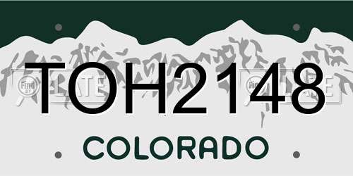 TOH2148 Colorado License Plate
