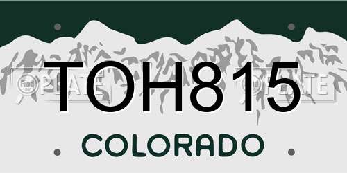TOH815 Colorado License Plate