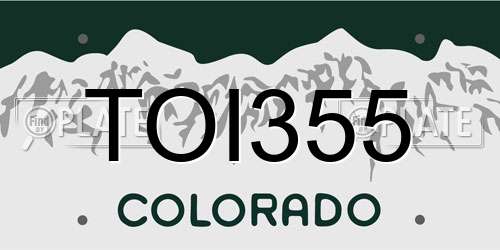 TOI355 Colorado License Plate