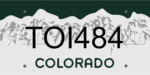 TOI484 Colorado License Plate