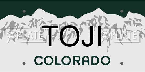 TOJI Colorado License Plate