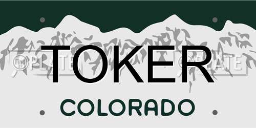 TOKER Colorado License Plate