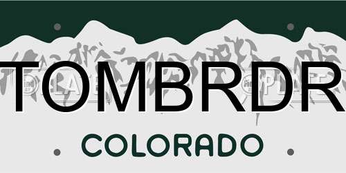 TOMBRDR Colorado License Plate