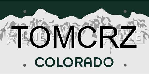 TOMCRZ Colorado License Plate