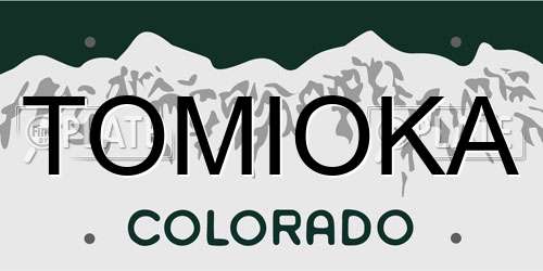 TOMIOKA Colorado License Plate