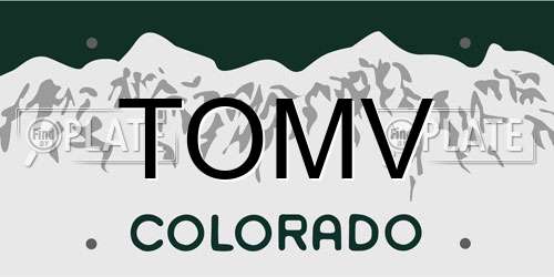 TOMV Colorado License Plate