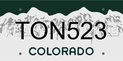 TON523 Colorado License Plate