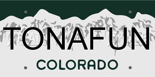 TONAFUN Colorado License Plate