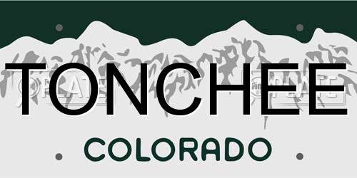 TONCHEE Colorado License Plate