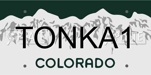 TONKA1 Colorado License Plate