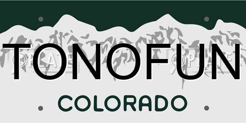 TONOFUN Colorado License Plate
