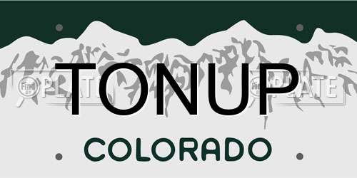 TONUP Colorado License Plate
