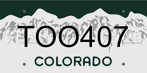 TOO407 Colorado License Plate