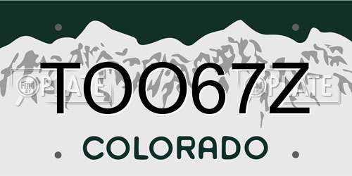 TOO67Z Colorado License Plate