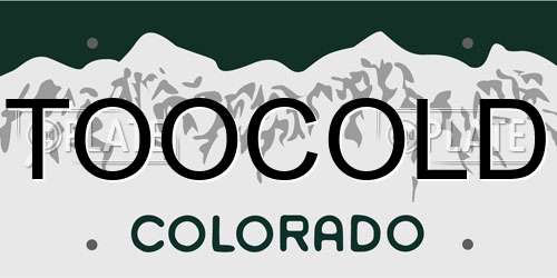 TOOCOLD Colorado License Plate