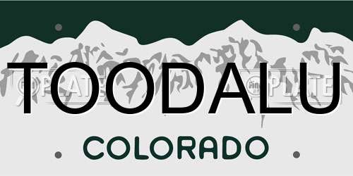 TOODALU Colorado License Plate