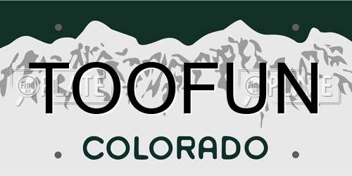 TOOFUN Colorado License Plate