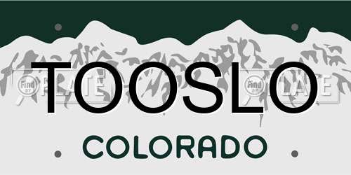 TOOSLO Colorado License Plate