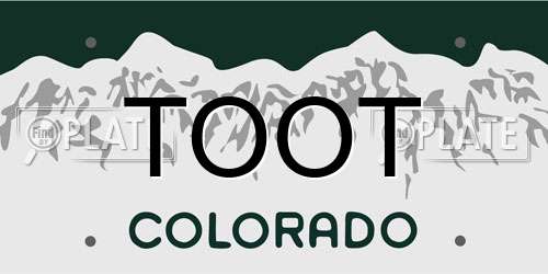 TOOT Colorado License Plate