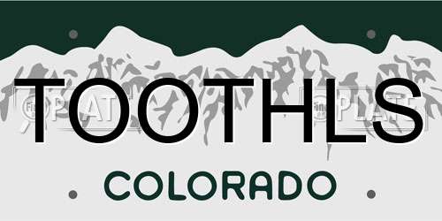 TOOTHLS Colorado License Plate