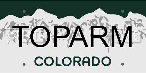 TOPARM Colorado License Plate