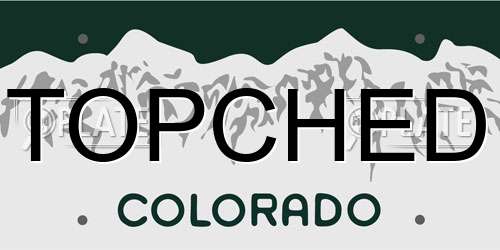 TOPCHED Colorado License Plate