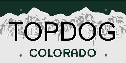 TOPDOG Colorado License Plate