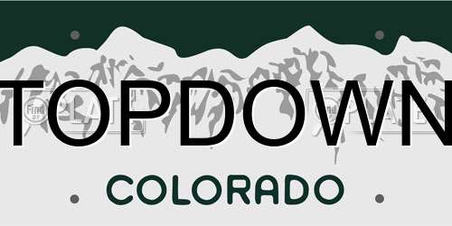 TOPDOWN Colorado License Plate