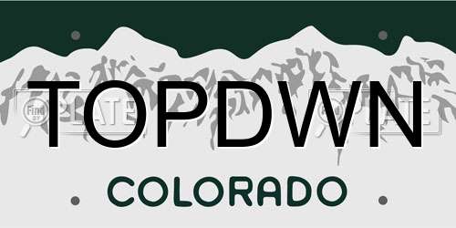 TOPDWN Colorado License Plate