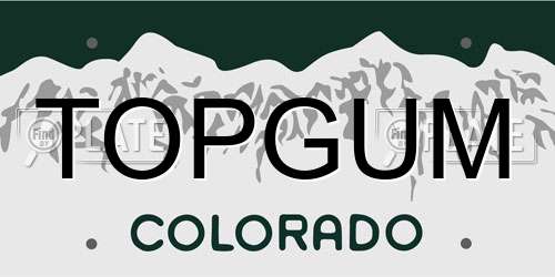 TOPGUM Colorado License Plate