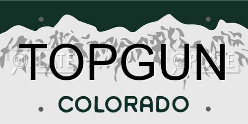 TOPGUN Colorado License Plate