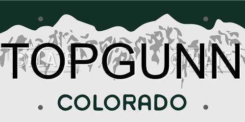 TOPGUNN Colorado License Plate